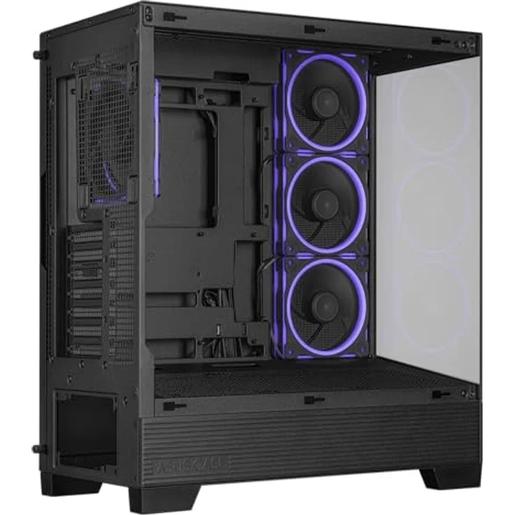 ASUS A31 Plus TG ARGB Black ATX PC Gehäuse (vorinstallierte ARGB-Lüfter, Glasfrontpanel, kompatibel mit Mainboards mit versteckten Anschlüssen, unterstützt 360-mm-Radiatoren und 380-mm-Grafikkarten) – Bild 5
