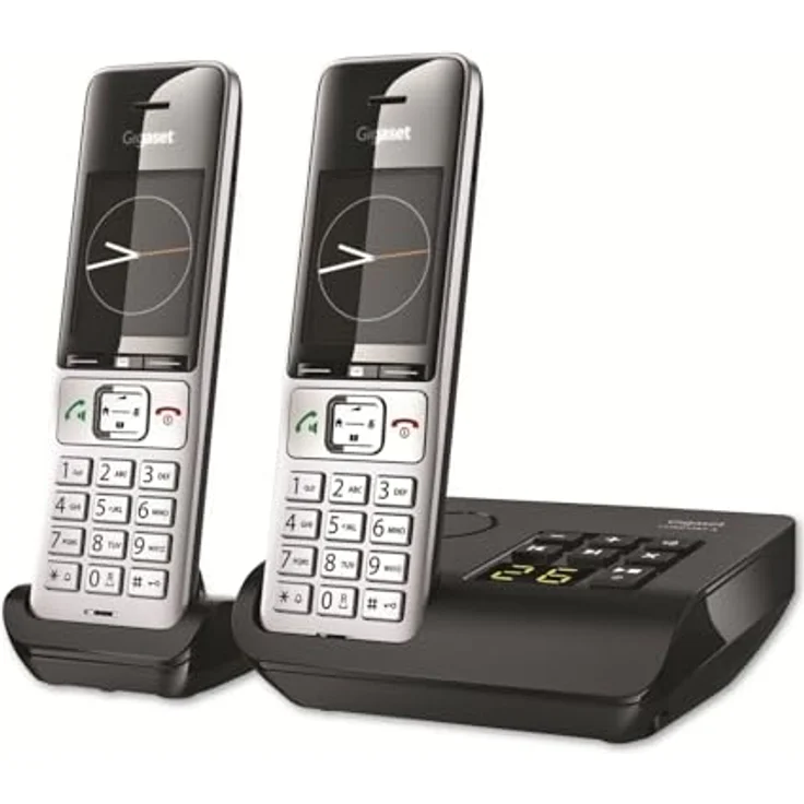 Gigaset COMFORT 500A Duo - 2 Mobilteile, Anrufbeantworter, Freisprechen, Telefonbuch, 5,8 cm (2,2 Zoll) TFT-Farbdisplay, schwarz, silber – Bild 2