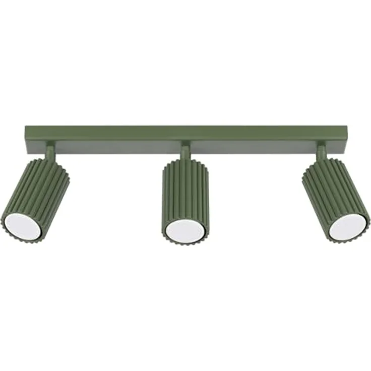 SOLLUX lighting Deckenleuchte Aluminium 3 Flammig 45 x 6,5 x 16,5 cm Karbon Olivgrün