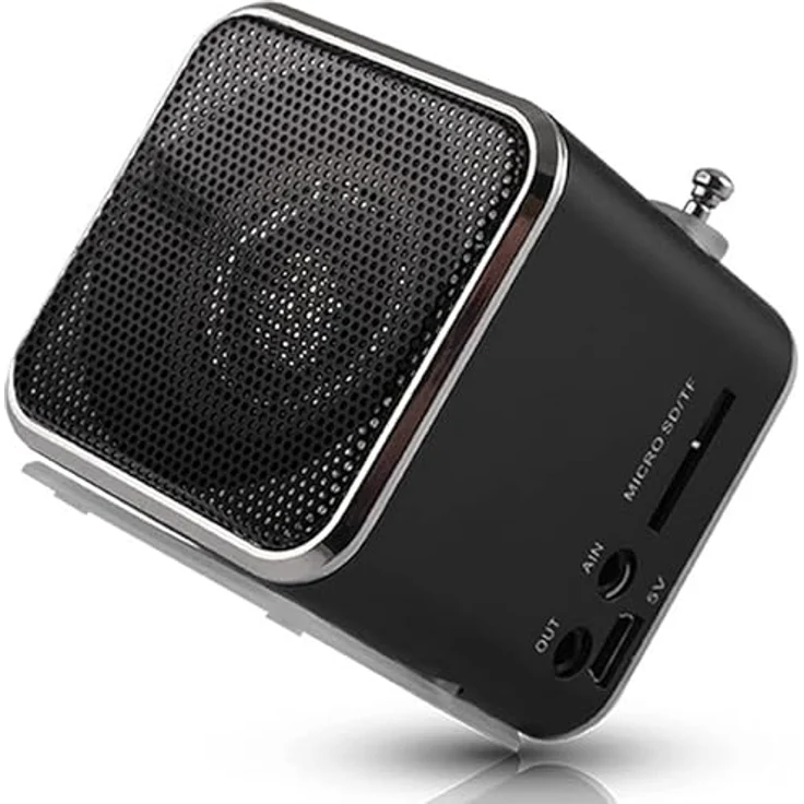 Retoo 3W Würfelradio, Tragbarer Lautsprecher mit integriertem FM-Radio, Micro SD TF und USB, Schwarz-Grau - Preisvergleich – Bild 4