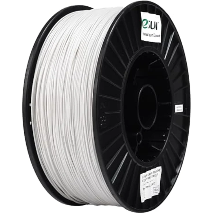 eSUN ABS+ Filament 1.75mm, Low Warping, hohe Maßgenauigkeit +/- 0.03mm, 2.5KG Spule, 3D Drucker Filament, Kaltes Weiß – Bild 1