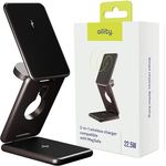 Allity drahtloses Ladegerät AWC-230-22WMS 22.5W Graphit 3in1, schnelles induktives Laden, faltbares Design