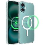 Belkin SheerForce iPhone 16 Plus Hülle, MagSafe-kompatible Schutzhülle mit kratzfester Beschichtung, transparent und stoßfest