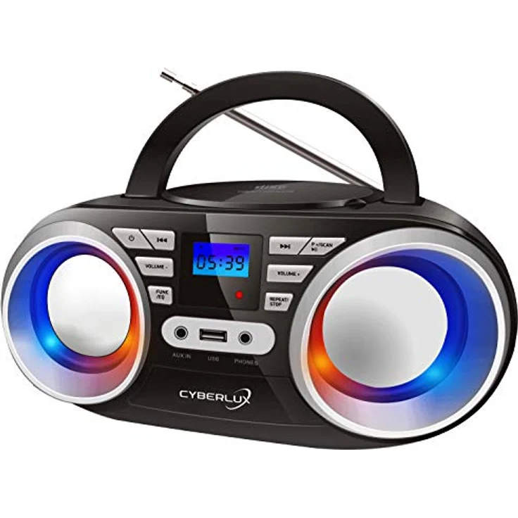 Cyberlux CD-Player tragbares Kinder Radio Schwarz/Silber – Bild 2