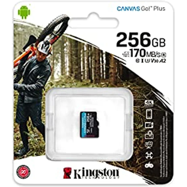Kingston SDCG3-256GBSP microSD Speicherkarte ( 256GB microSDXC Canvas Go Plus 170R A2 U3 V30 Ohne SD Adapter) – Bild 3