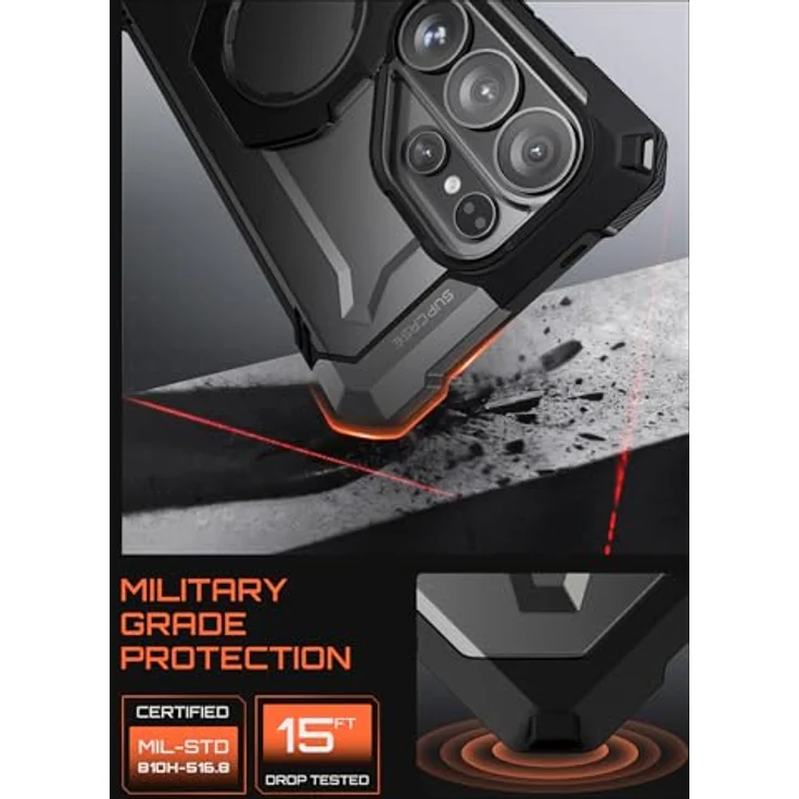 SUPCASE Unicorn Beetle Grip Hülle für Samsung Galaxy S26 Ultra, Slim Schutzhülle mit Ringhalter, kompatibel mit MagSafe, Schwarz – Bild 5