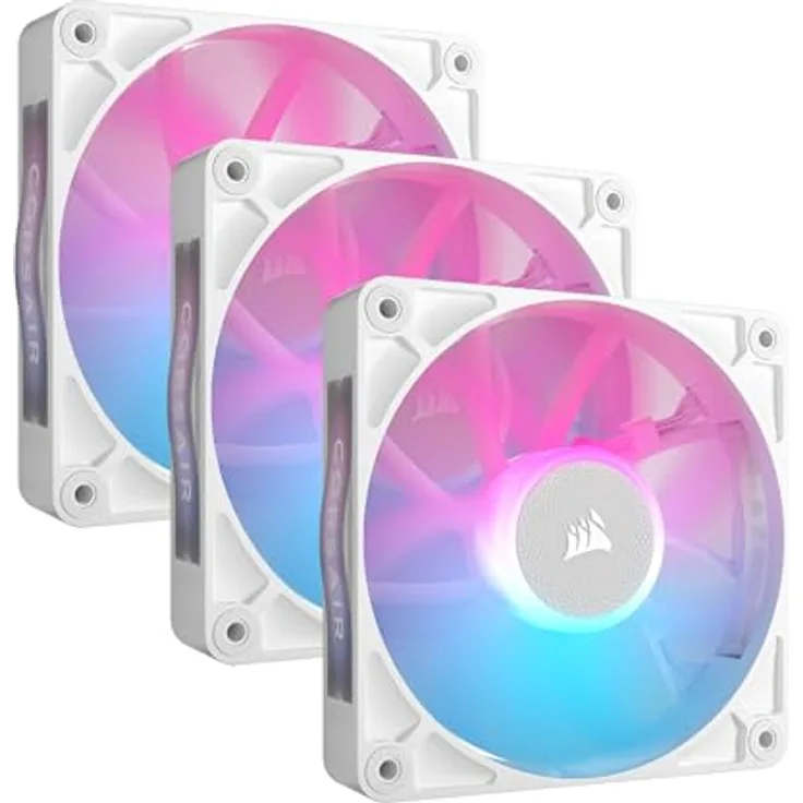 CORSAIR iCUE LINK RX120 RGB 120mm PWM-Lüfters mit iCUE LINK System Hub - Magnetisches Kuppellager - Dreierpack - Weiß - Preisvergleich