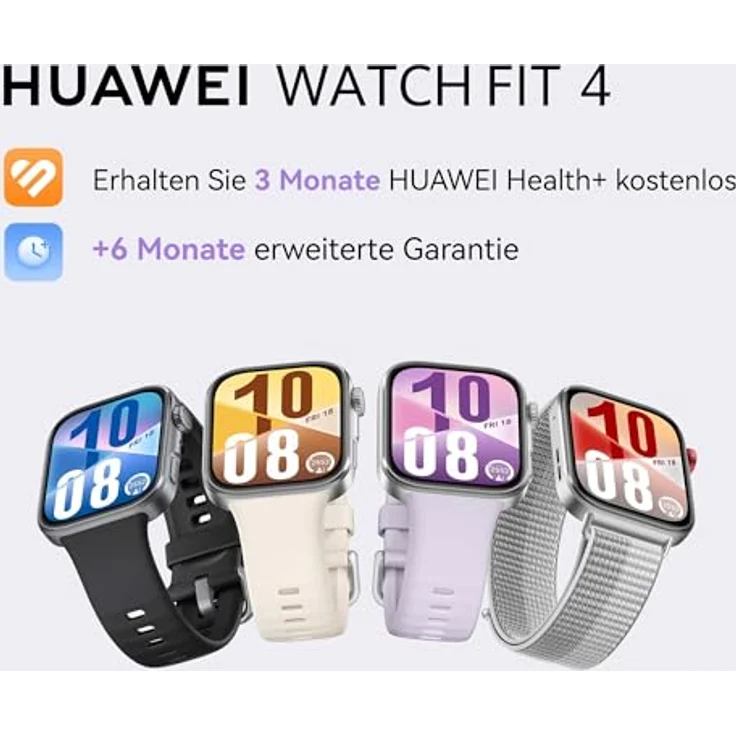 HUAWEI Watch FIT 4, Smartwatch mit GPS und Fitness Tracker, Aluminiumgehäuse, Kautschuk-Armband, Weiß – Bild 2