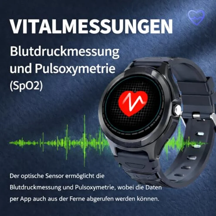 NikuTRAX Seniorenuhr NC120S 4G, Smartwatch mit Sturzerkennung, Vitalmessung & GPS-Tracking, schwarz – Bild 4