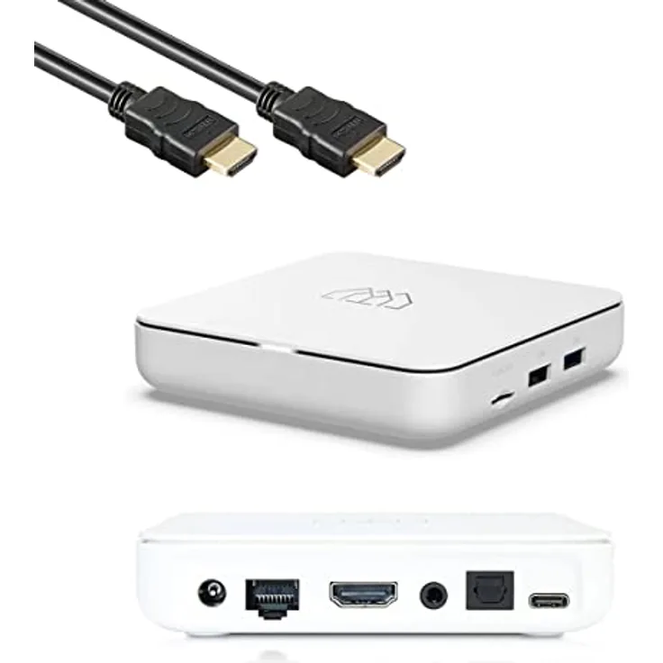 Homatics Box R Android TV Ultra 4K HD Mediaplayer (Chromecast, Google, Netflix, Disney+, Prime Video, Google Play Store, 4K UHD, HDR, 5GHz WiFi Dual Band, Bluetooth 5.0, Sprachfernbedienung, Weiß)