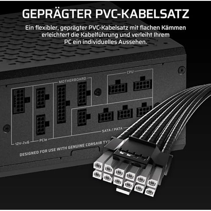 Corsair HX1000i, 1000 W vollmodulares PC-Netzteil mit 80 PLUS Platinum-Zertifizierung, Schwarz – Bild 8