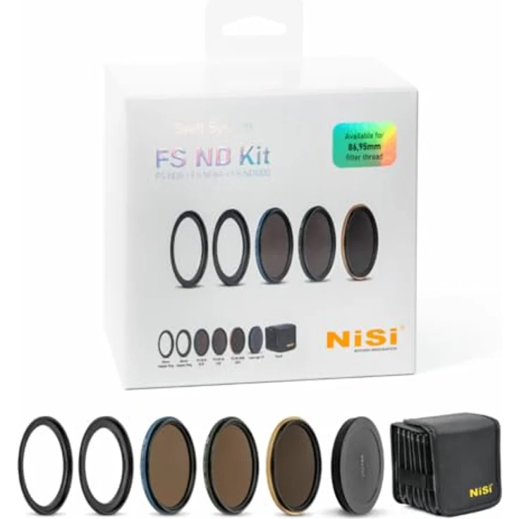 NiSi Swift FS ND Filter Kit für 86mm / 95mm (Inkl. Swift ND0.9, ND1.8, ND3.0) - Anti-Reflex-Beschichtung, Wasserfest, Flexibel & Kompakt – Bild 1