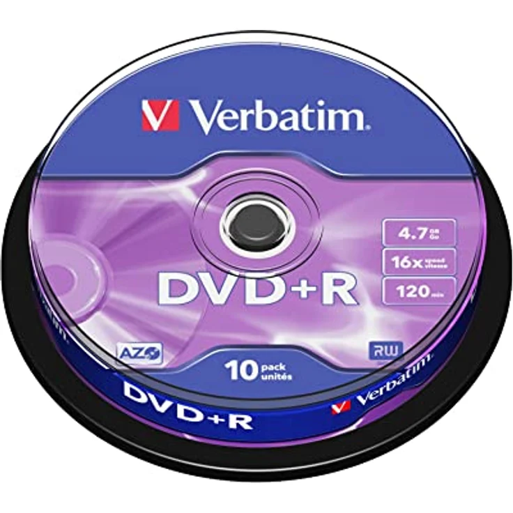 Verbatim DVD+R 4,7GB - 16-fache Brenngeschwindigkeit - Kratzschutz - hohe Lebensdauer - DVD-Rohlinge - 10er Pack Spindel – Bild 2