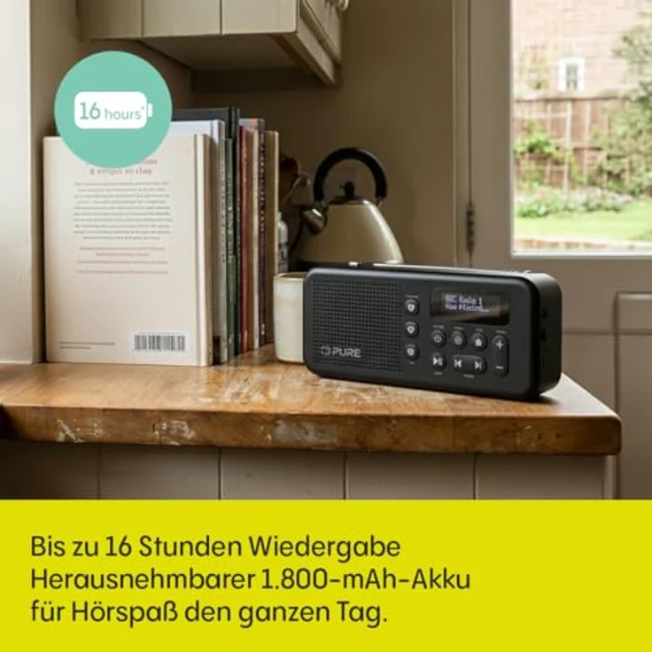Pure Elan Move, Tragbares Digitalradio DAB+ & FM mit Bluetooth 5.3, Akku bis 16 Std, LCD-Display – Schwarz – Bild 5
