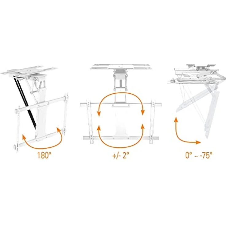 Mywall TV-Deckenhalterung HL47MWL Motorisiert&Klappbar für Flachbildschirme mit Smart Home Steuerung für 32-75 Zoll, Belastung bis 35 kg mit 180° Drehfunktion – Bild 5