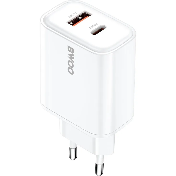 BWOO CDA207, Wandladegerät mit 36W USB-A und USB-C Anschluss, weiß