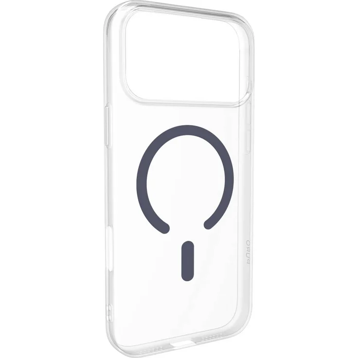 sbs mobile Puro Lite Mag Schutzhülle für Apple iPhone 17 Pro Max, Schwarz, MagSafe-kompatibel, robuster Schutz, transparente Gestaltung mit blauem Akzent