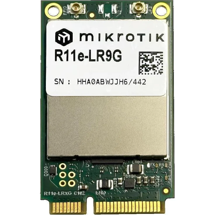 MikroTik R11e-LR9G, LoRa miniPCI-e-Karte für 902-928 MHz mit GPS-Funktionalität und hoher Empfangsempfindlichkeit