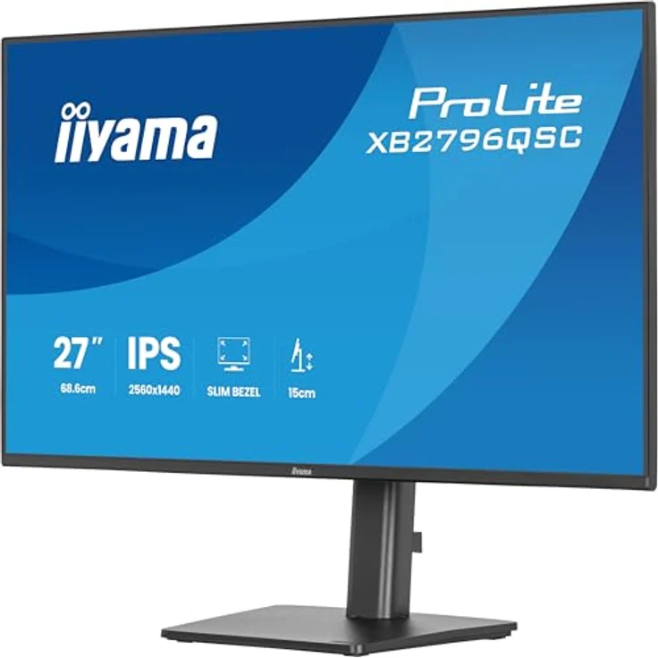 iiyama Prolite XB2796QSC-B1-B1, 27" QHD IPS LED-Monitor mit HDMI, USB-C (65W), USB Hub, Slim-Line, Höhenverstellung, Pivot, schwarz – Bild 3
