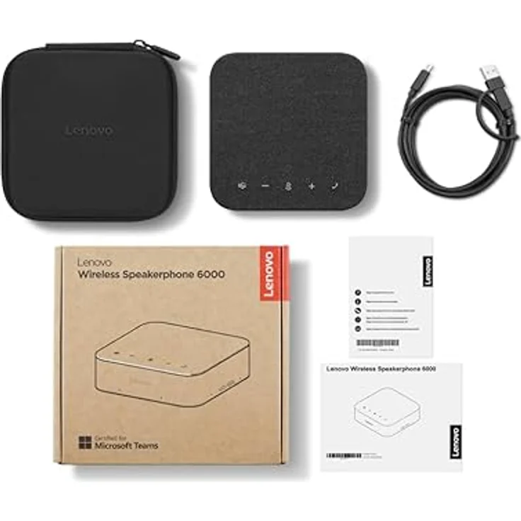 Lenovo Wireless Speakerphone 6000, Bluetooth-Lautsprecher mit 81 dB Empfindlichkeit, Schwarz – Bild 9