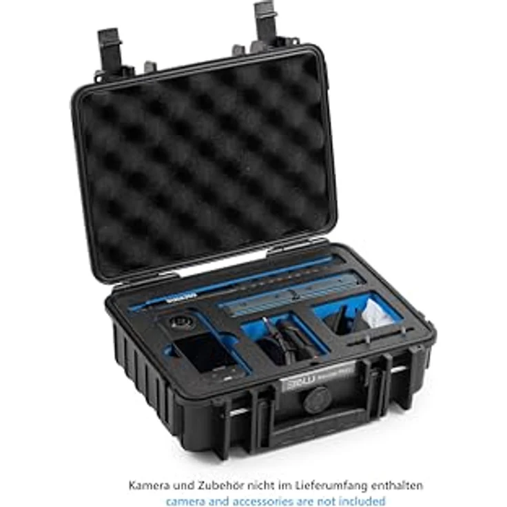 B&W International Transportkoffer Outdoor 1000 (PP.41), wasserdicht (IP67), staubdicht, schlagfest, für Insta360 X5 und X4, Schwarz – Bild 3