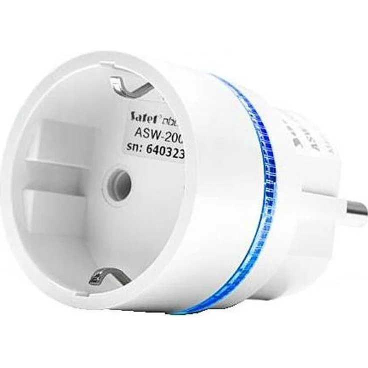 Satel BE WAVE Inteligentna wtyczka SCHUKO Smart Plug F W ASW-200 F-W ABAX2, Smarte Steckdose mit Energieverbrauchsmessung und Steuerung über BE WAVE App, Innenbereich, bis 2300 W