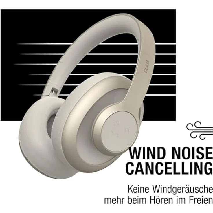 Fresh 'n Rebel Clam Blaze Bluetooth Kopfhörer Over Ear mit 80 Stunden Spielzeit, Perfect Calling, Wind-Noise Cancelling, Kabellos, Schnelladung, Tastensteuerung, Ambient-Sound-Modus (Beige) – Bild 5