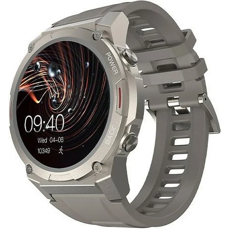 HiFuture FutureGo Mix2, Fitnessuhr mit 1,43 Zoll AMOLED-Display, Bluetooth-Telefonie, IP68, 12 Tage Akku, grau/silber