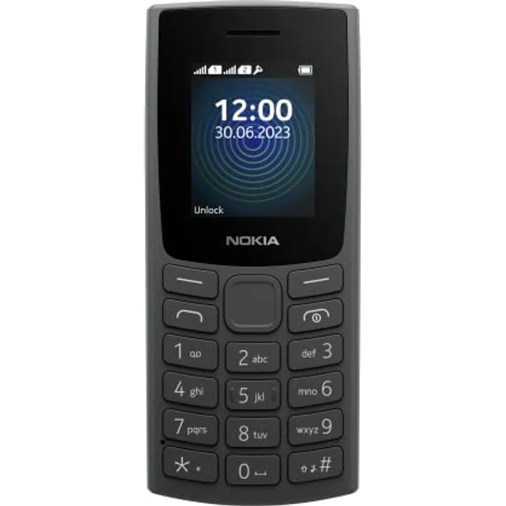 Nokia 110 Feature Phone mit integriertem MP3-Player, rückwärtiger Kamera, langlebigem Akku und Diktiergerät - Charcoal