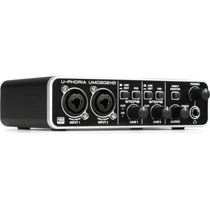 Behringer U-PHORIA UMC202HD, 2x2 USB-Audio-Interface mit 24-Bit/192 kHz Auflösung und Midas-Mikrofonvorverstärkern