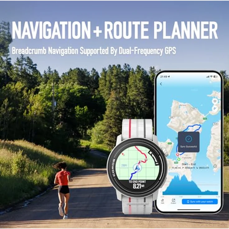 COROS PACE 3 Sportuhr GPS, leicht und komfortabel, 17 Tage Batterielaufzeit, Dual-Frequency GPS, Herzfrequenz, Navigation, Schlaftracking, Laufen, Radfahren und Skifahren (Weißes Silikon) – Bild 5
