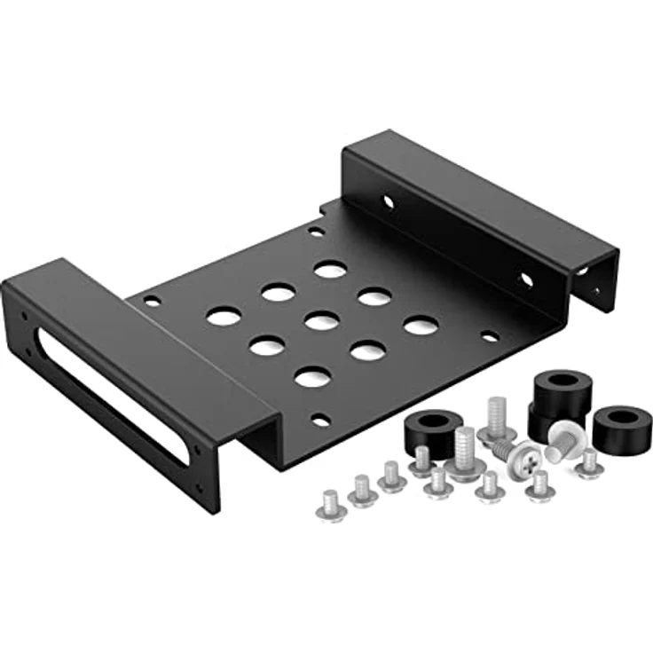 ORICO Aluminium 2,5'' / 3,5'' auf 5,25'' interner Festplattenadapter Konverter Einbaurahmen Wechselrahmen für 2,5-/3,5-Zoll SATA / IDE HDD oder SSD, für Desktop-PC Computer CD-/DVD-ROM (Schwarz) – Bild 2