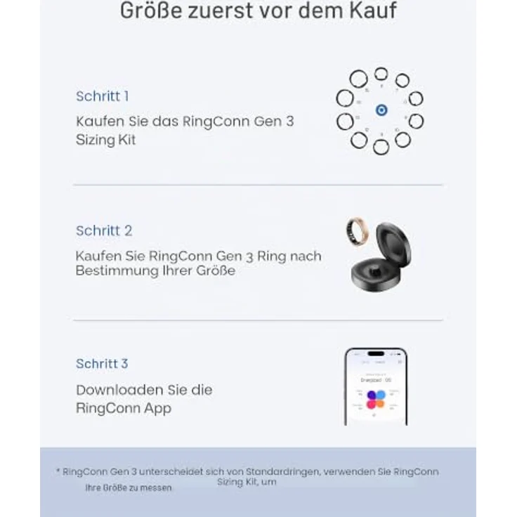 RingConn Gen 3, Smart Ring mit Gefäßtrend-Analyse und haptischen Vibrationsalarmen, schwarz – Bild 2