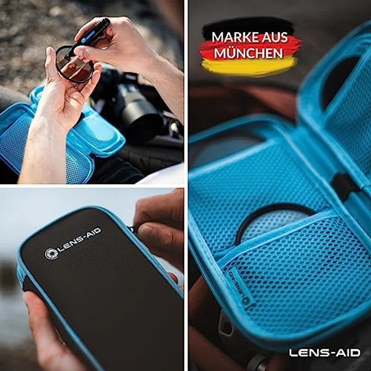 LENS-AID Filtertasche für Rundfilter mit Fächer für Filter bis 82mm, Aufbewahrungstasche für Polfilter, UV-Filter, Kamera Deckel etc. – Bild 2