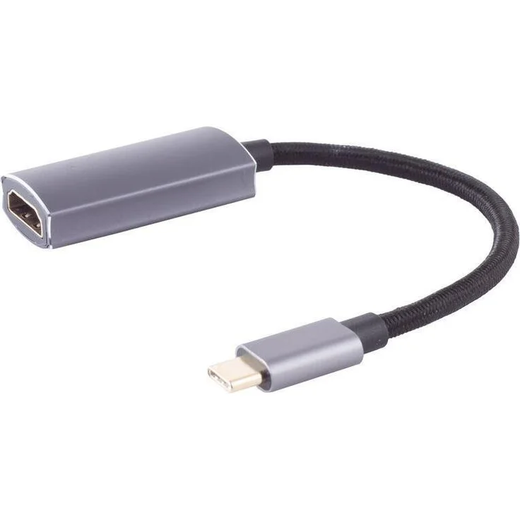S-Conn ProX USB-C-Adapter auf HDMI-A-Buchse, 4K2K bei 60Hz, 10cm Rundkabel mit PVC-Mantel