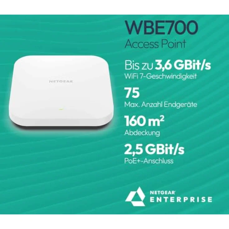 Netgear WBE700, Dual-Band Radio Access Point mit PoE+ und 2.5G, Wi-Fi 7, cloud-managed, Wand- / Deckenmontage – Bild 2