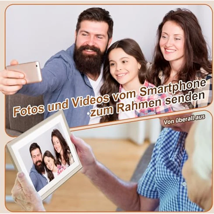 Rollei Smart Frame WiFi 108, 10,1 Zoll Digitaler Bilderrahmen mit 1280x800 IPS Touchscreen, 32GB Speicher, Holzoptik Fichte – Bild 4