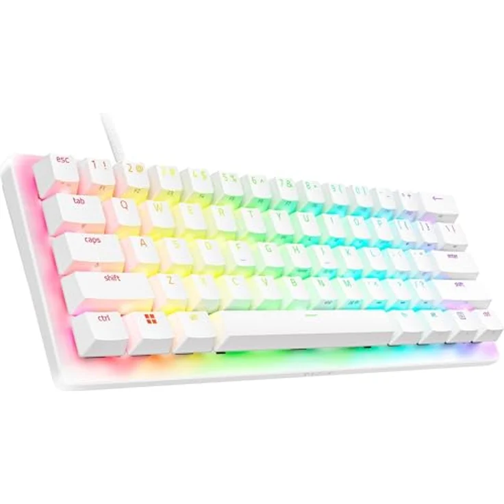 RAZER Huntsman V3 Pro Mini, Gaming Tastatur, 60% kompakt, Opto-Mechanical mit Razer Analog Optical Switches, kabelgebunden, farbe: Weiß – Bild 11