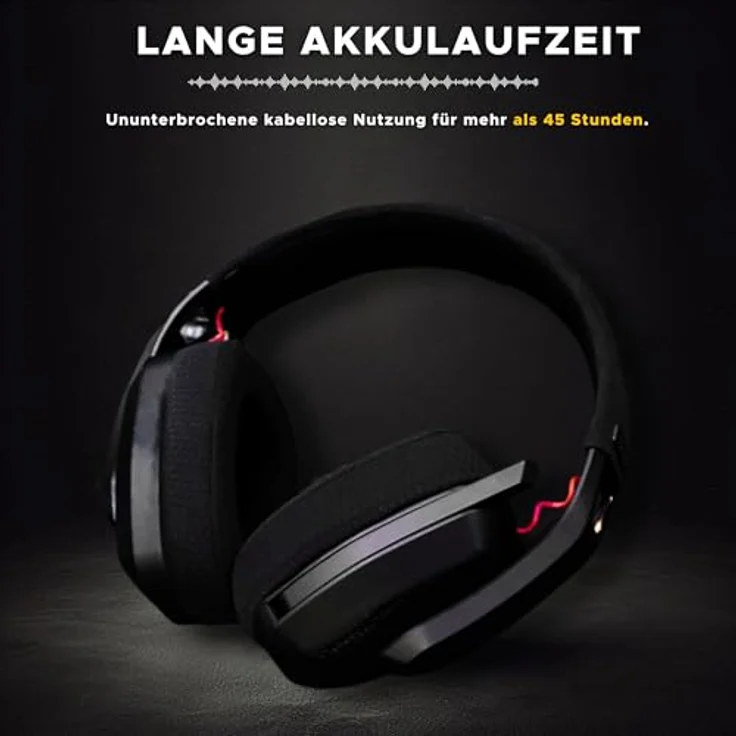 THE G-LAB Korp Platinium, Kabelloses Gaming Headset mit 45 Stunden Akkulaufzeit, hochwertigem Stereosound und einklappbarem Mikrofon für PC/PS4/PS5 – Bild 3