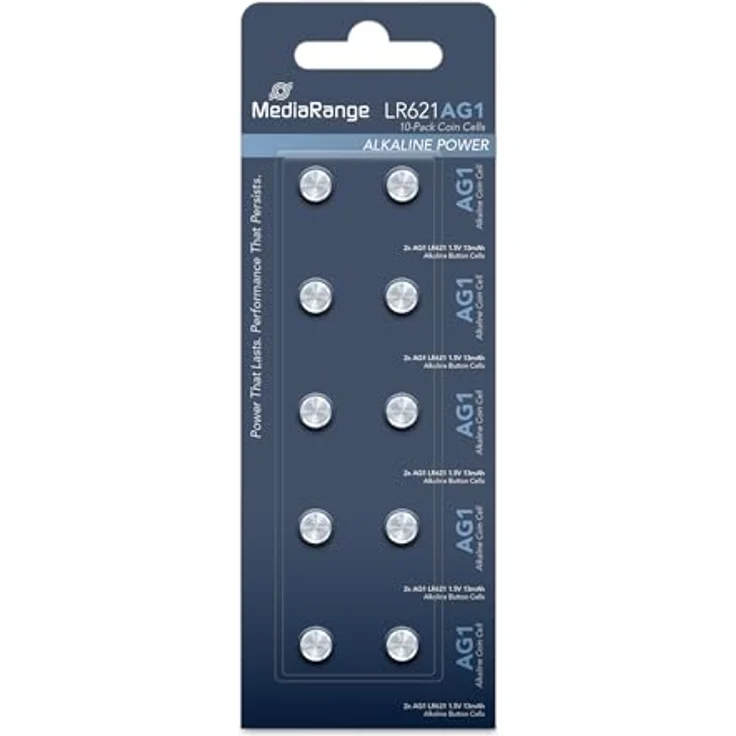 MediaRange Premium Alkaline Knopfzellen, AG1|LR621|1.5V, 10er Pack – Bild 2
