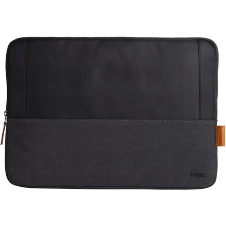Trust Lisboa Laptophülle 16 Zoll, Laptoptasche aus Recycelten PET-Flaschen, Arbeitstasche Laptop Sleeve, Tasche Herren Damen für MacBook Notebook HP Dell Asus Lenovo Reisen Business - Schwarz
