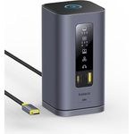 Baseus Spacemate Displaylink Docking Station USB C 11-in-1, 3 Monitore 4K, 10Gbps USB-C/A, 100W PD, Ethernet, Audio, für M1/M2/M3/Win und MacOS, vertikal, grau