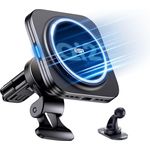 ESR für 15W MagSafe Autoladegerät, Qi2 zertifiziertes Laden, magnetisches kabelloses Autoladegerät für Lüftungsschlitze/Armaturenbrett, Handyhalterung für iPhone 15/14/13, Schnellladung, Schwarz