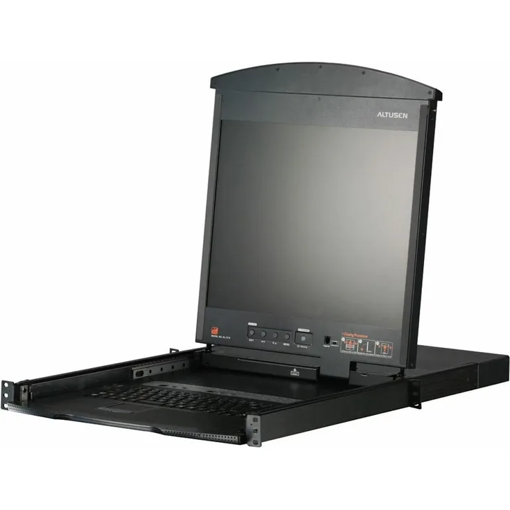 Aten KL1508AiM KVM over IP Switch 8-Port, 17"-LCD, Dual-Rail, FR-Layout, Schwarz