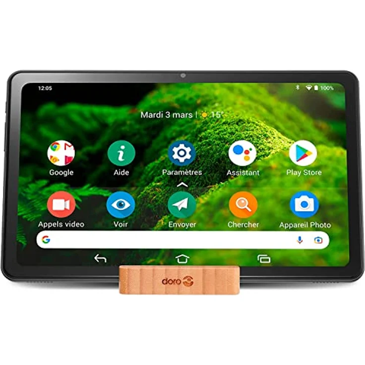 Doro Tablet, 10,4-Zoll-Display, Full HD Touchscreen, Seniorentablet mit 4 Lautsprechern, extragroße Symbole, Android 12, extra hell einstellbar, Graphit – Bild 1
