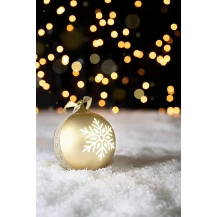 Bigben EPOK Leuchtende Weihnachtskugel, Bluetooth portabler Lautsprecher mit Lichteffekten, gold, 10 W Musikleistung – Bild 8