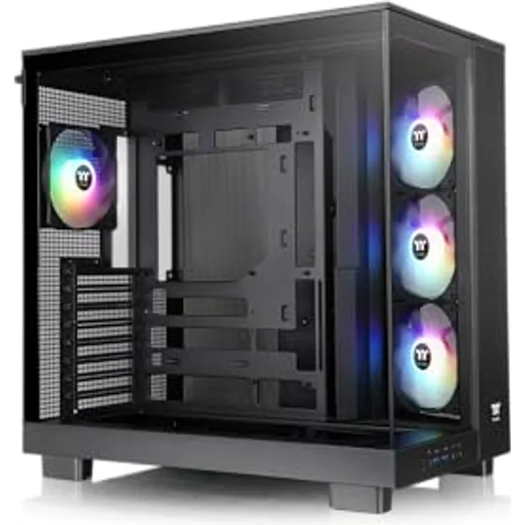 Thermaltake View 380 XL TG ARGB Mid Tower Chassis Black mit vorinstallierten 120mm ARGB Lite Lüftern