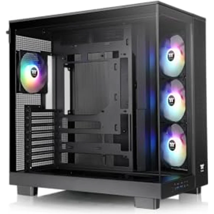 Thermaltake View 380 XL TG ARGB Mid Tower Chassis Black mit vorinstallierten 120mm ARGB Lite Lüftern – Bild 1