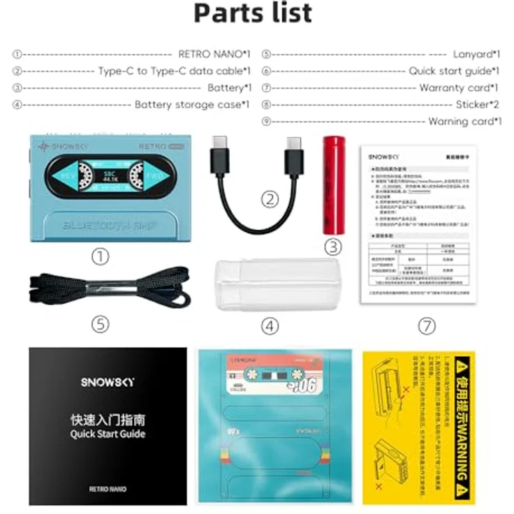 FiiO Snowsky Retro Nano, Kompakter Kopfhörerverstärker mit 32-Bit/384 kHz Unterstützung, Blau – Bild 9