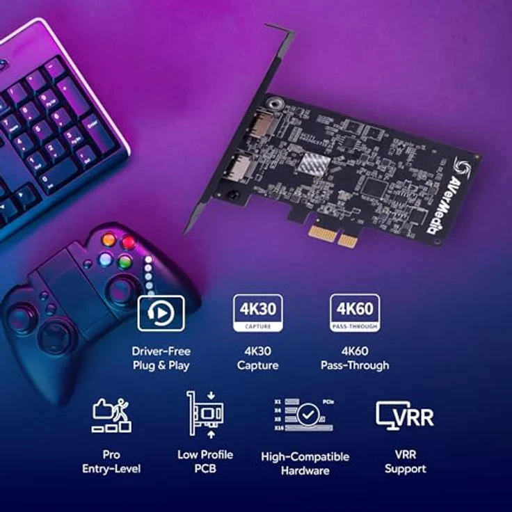 AVerMedia HDMI-Capture-Karte für Streaming und Videospiele, 4K60 Pass-Through mit ultraniedriger Latenz auf PS5, PS4 Pro, Xbox Series X/S, Xbox One X, Switch-Spielen - GC571 Live Streamer Ultra HD – Bild 3